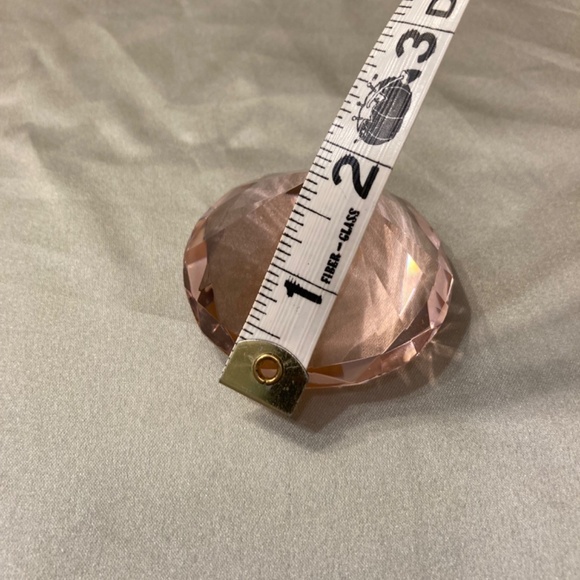 Pink Gem Jewel Diamond Faceted Glass Paperweight with Box (faded) 2.5” x 2” VGUC - Picture 11 of 14